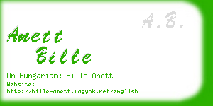 anett bille business card